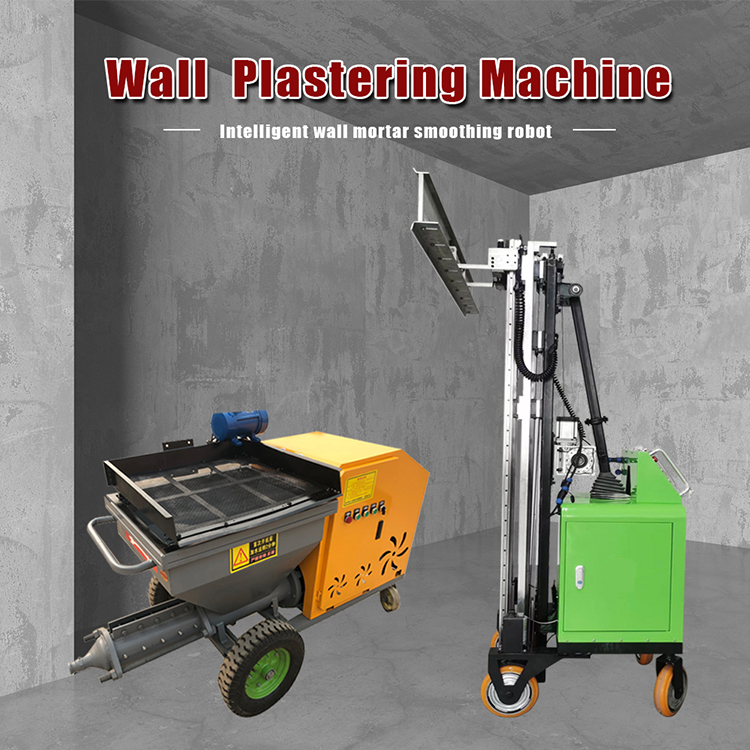 DR1000-6 Wire Rope Transmission Wall Finishing Machine Cement Plaster Machine